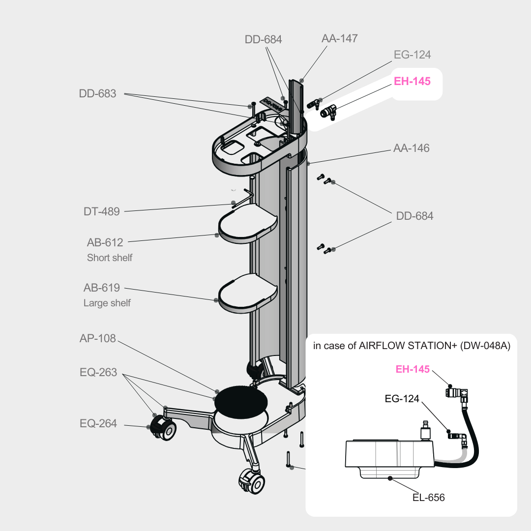 Hooked Air connector for AIRFLOW STATION